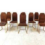 Vintage brass dining chairs by Belgo chrom, 1970s