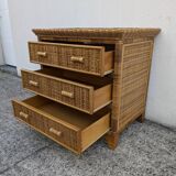 Rattan and wicker chest of drawers