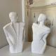 Duo Man Woman Plaster Busts - Style of Lindsey B. Balkweil