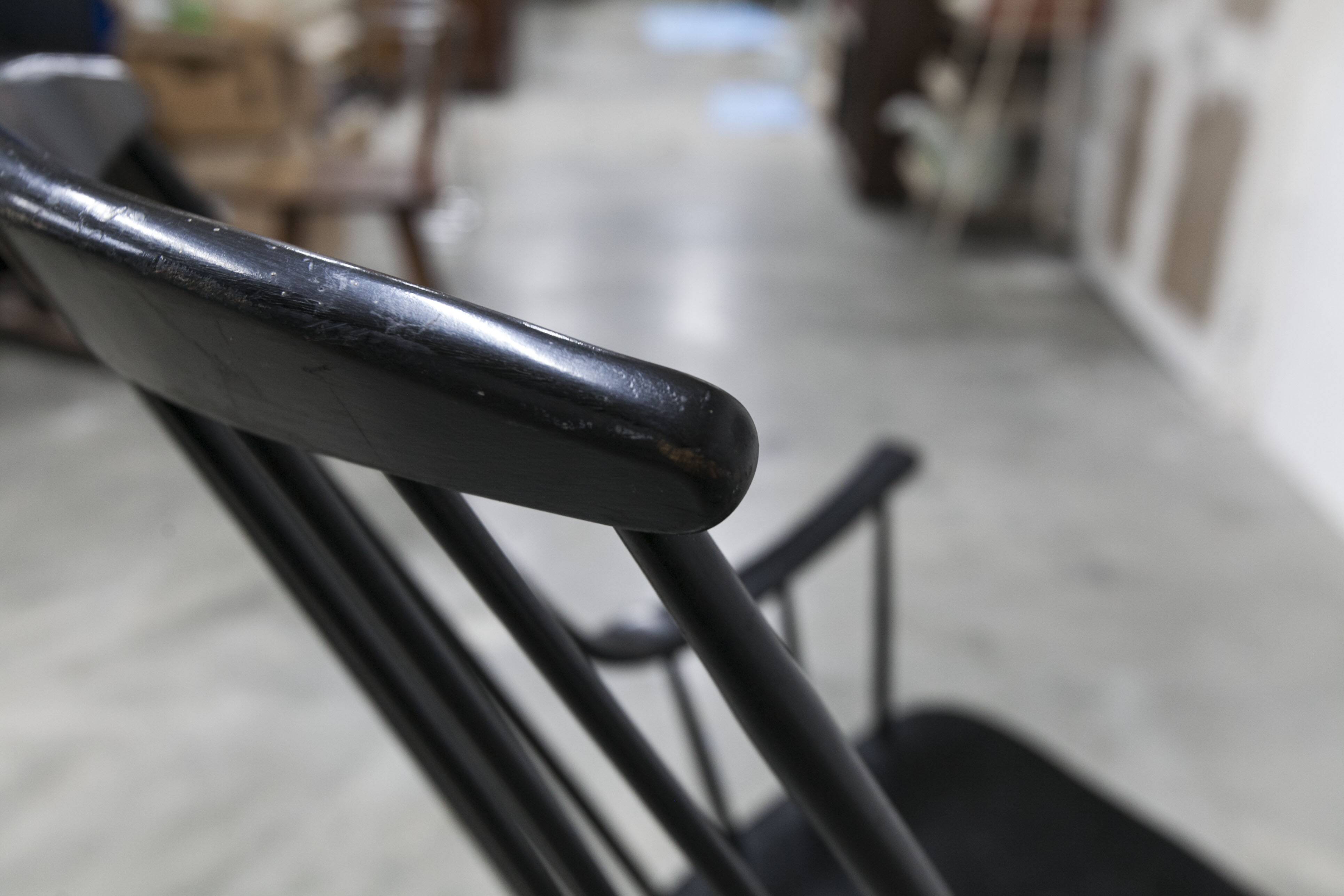 Grandessa rocking chair in black beech by Lena Larsson 1960 for Nesto