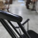 Rocking chair Grandessa en Hêtre noir par Lena Larsson 1960 pour Nesto
