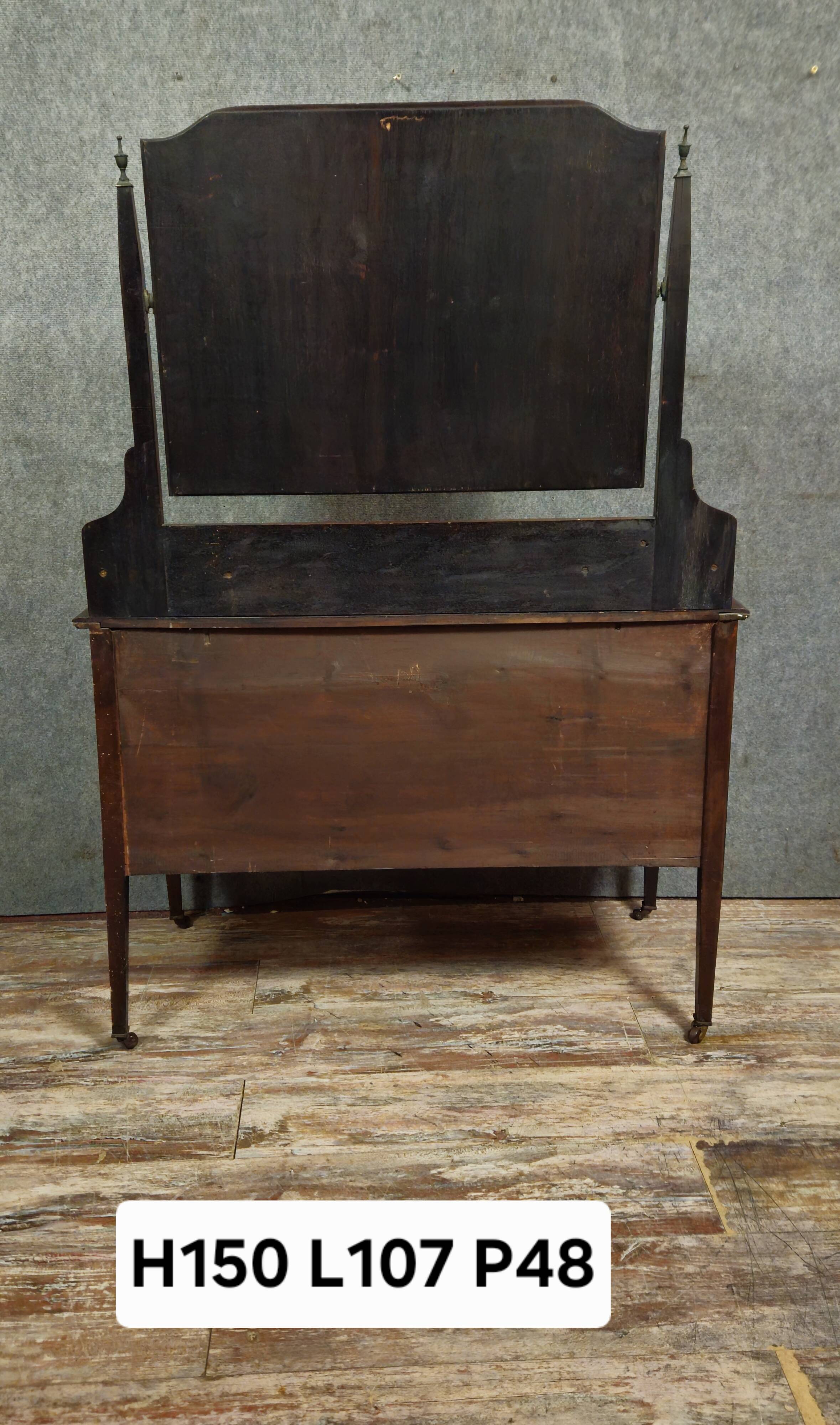 English Napoleon III psyche commode – mahogany – Elegant and functional