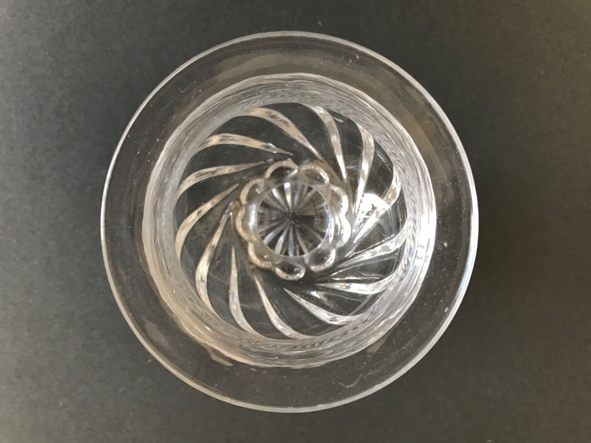 Pair of antique glass mustard pots