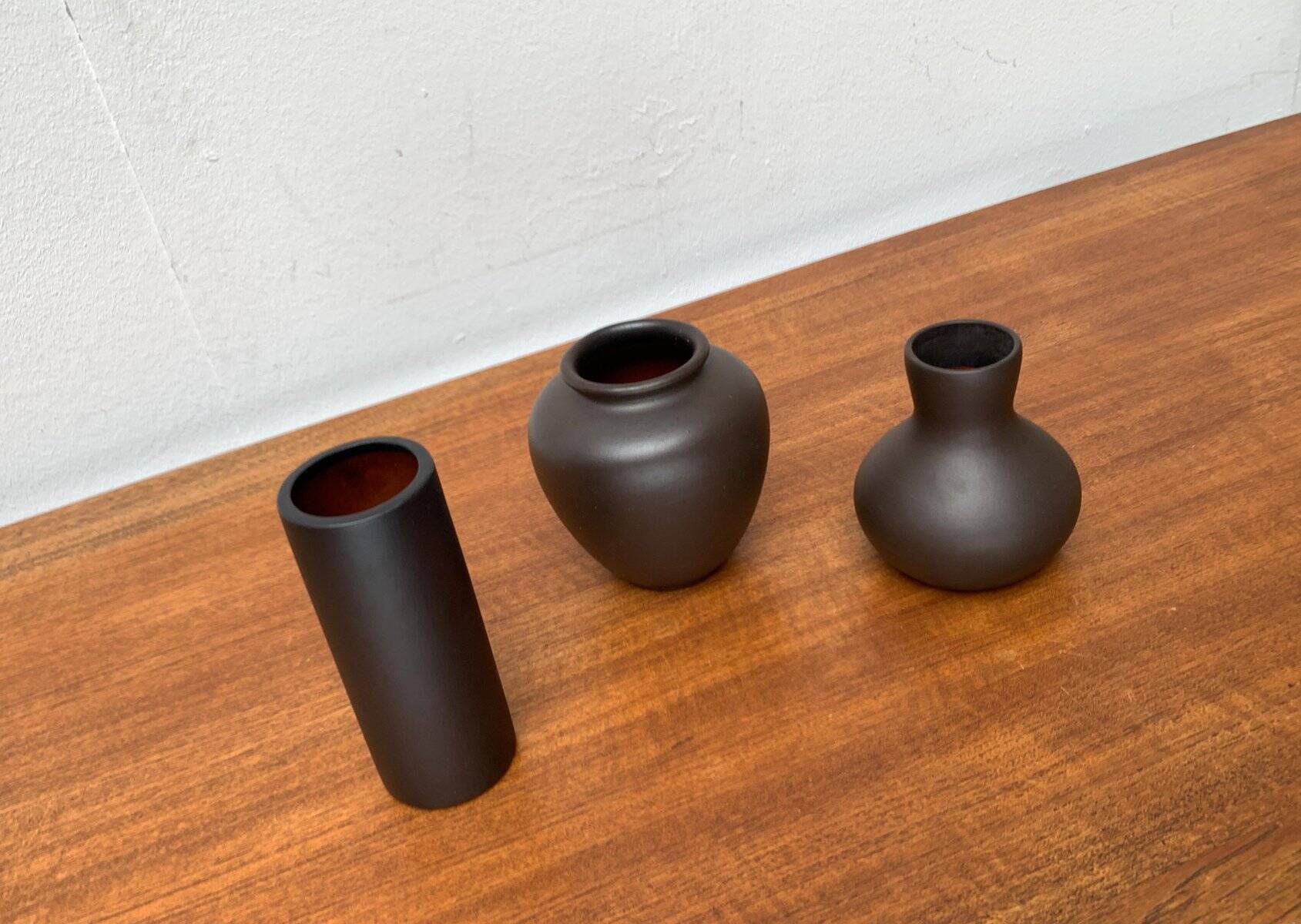 Minimalist German ceramic vases from the mid-century, Wormser Terra-Sigillata, 1960s, set of 3.