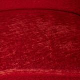 Large 1950s vintage curved sofa in red velvet italian design