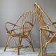 Pair of armchairs in rattan wicker vintage Bohemian style
