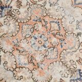 Faded Salmon Vintage Large Antique Rug For Living Room, 261x350 Cm