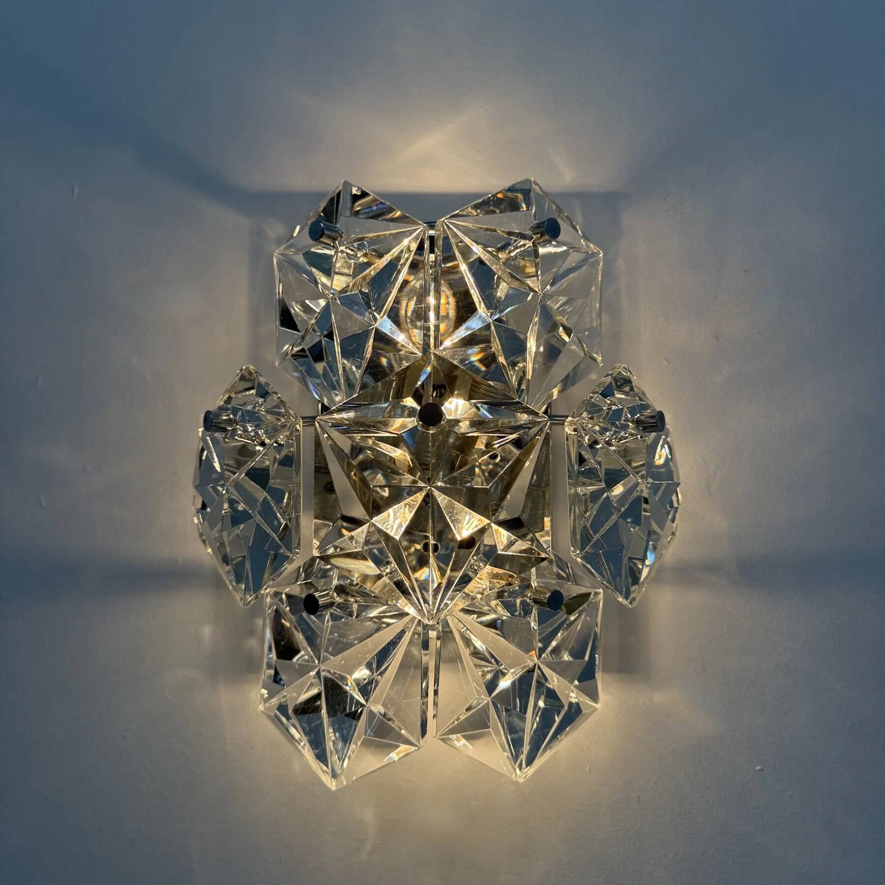 Mid-century crystal sconce by Kinkeldey, Germany, 1970s