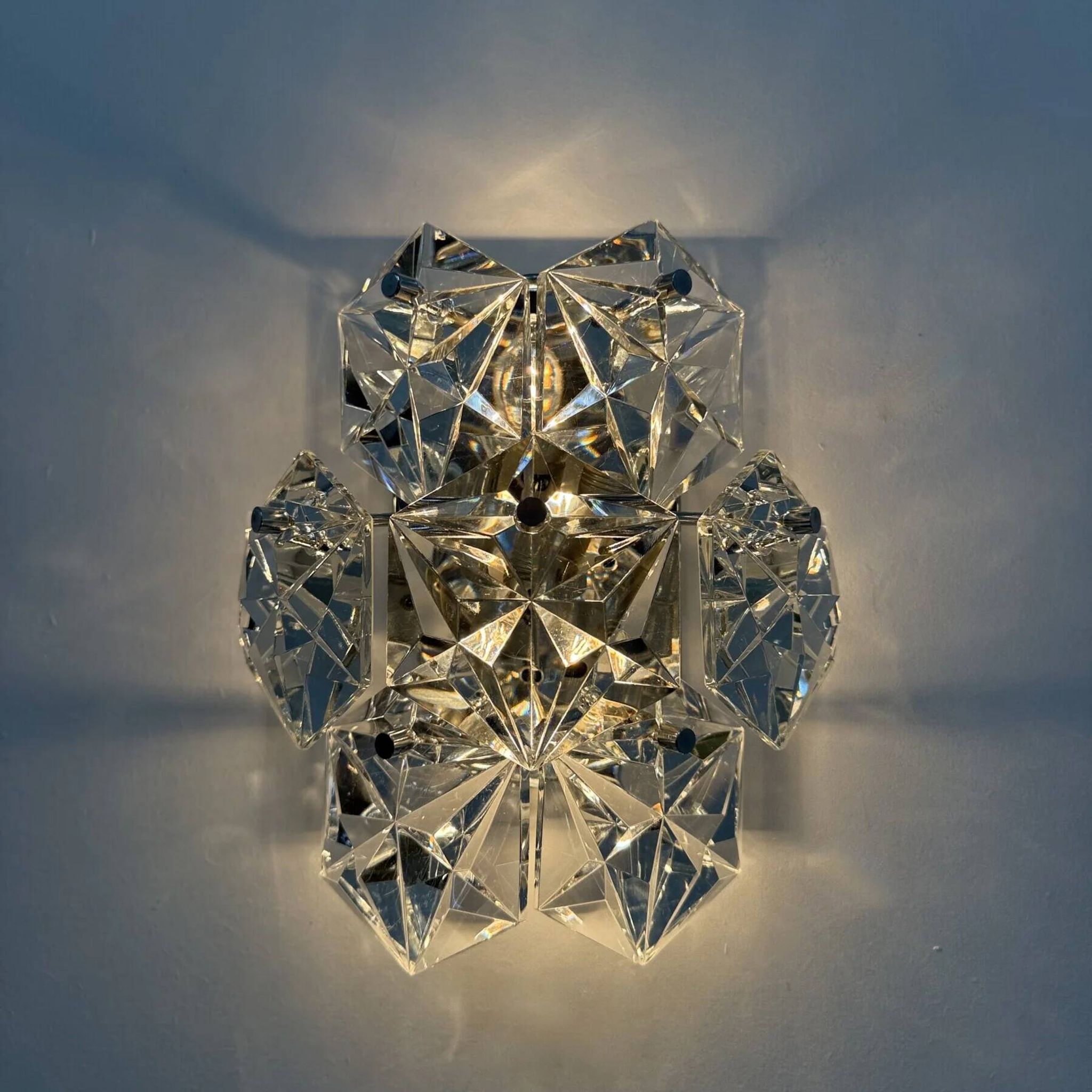 Mid-century crystal sconce by Kinkeldey, Germany, 1970s