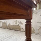 Solid walnut farmhouse castle table 1900 XXL
