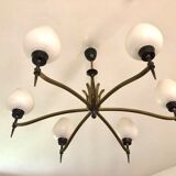 Lustre moderniste aux 6 flambeaux 1950