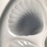 6 assiettes à huîtres Moulin des Loups blanc et gris