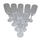 11 Arques Crystal Champagne Flutes