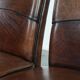 Comfortable set of 2 sheep leather dining chairs with character