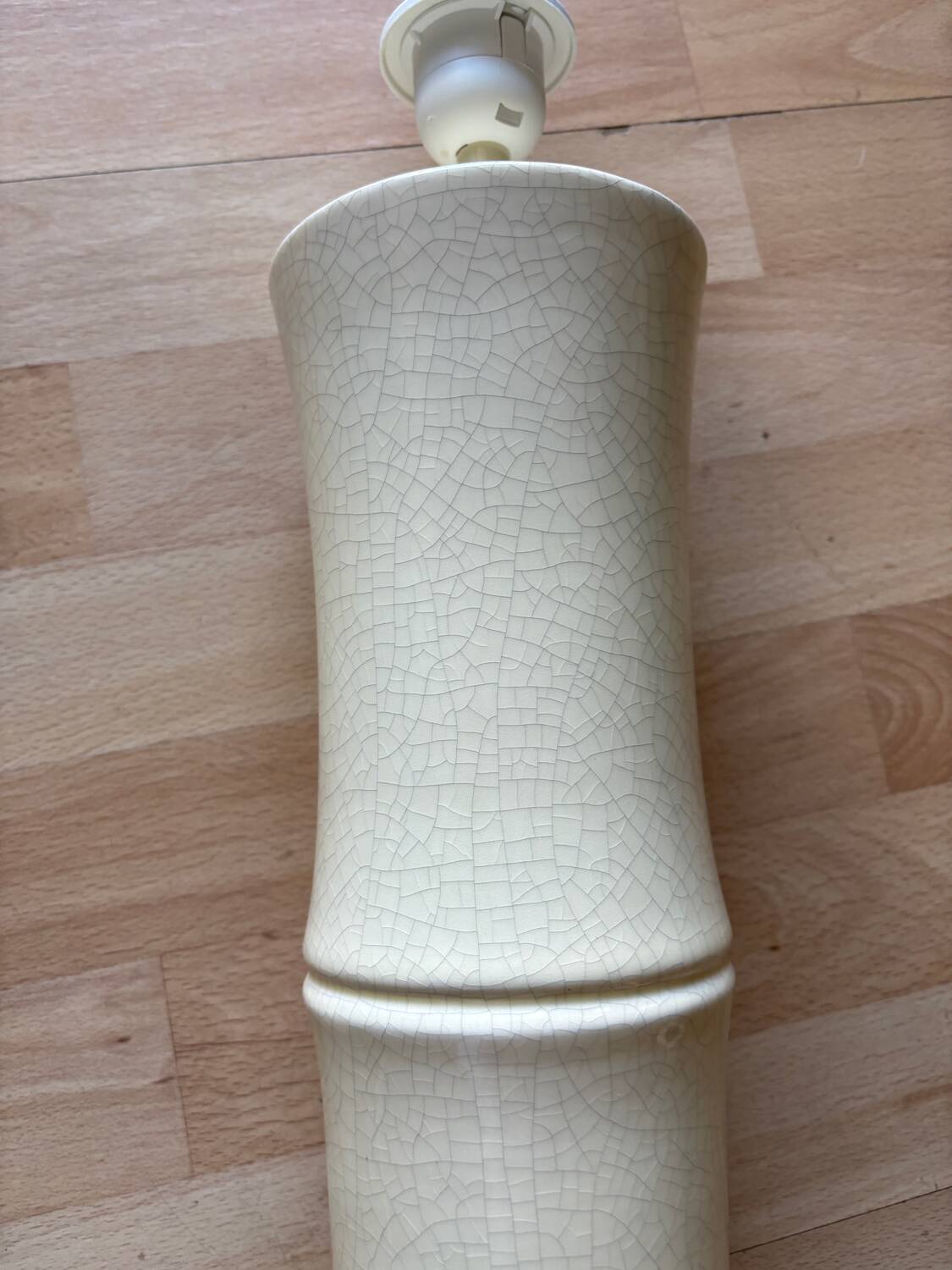 Pied de lampe bambou  céramique craquelé