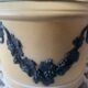 Mustard/jam pot in black jasper Wedgewood on a cane.