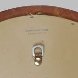 French round wooden mirror with elegant blue and white glass decoration, 19