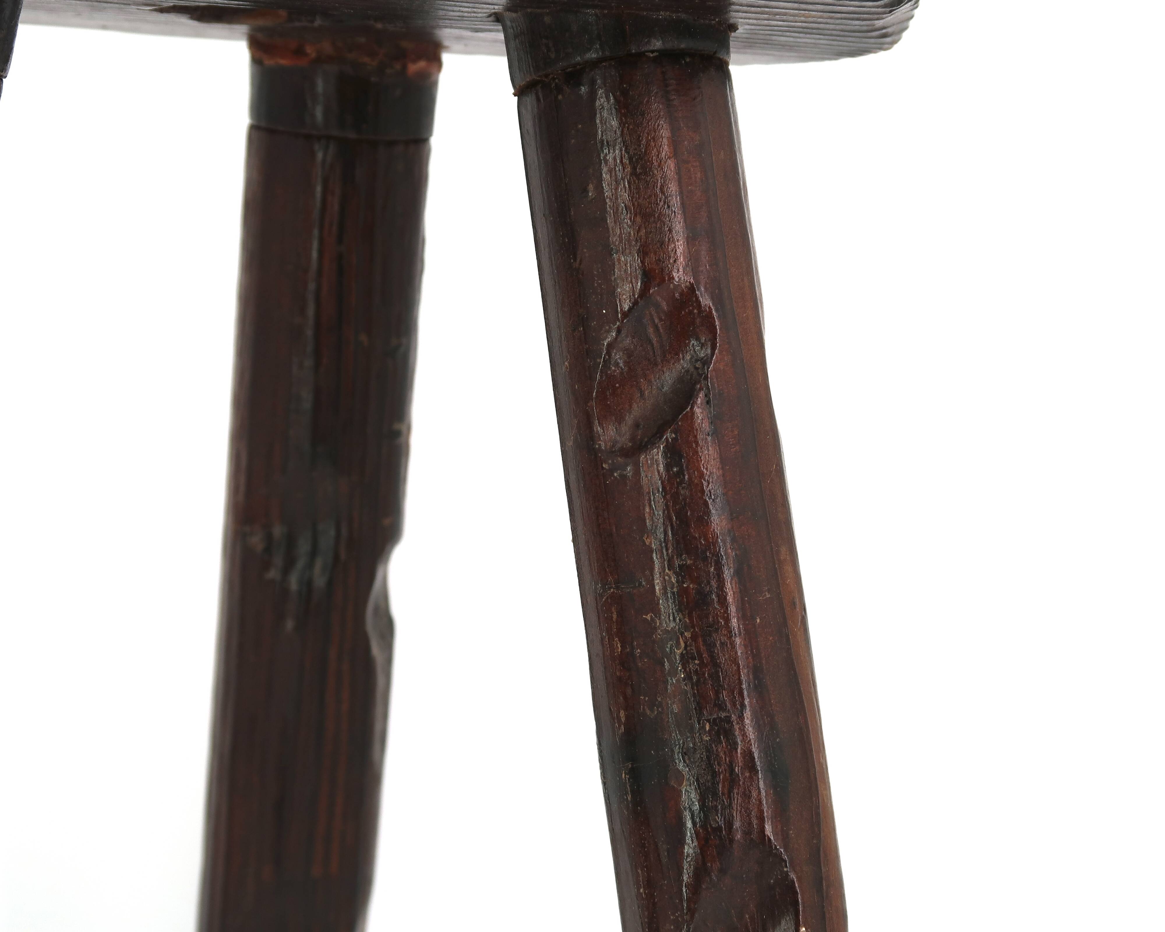 Tabouret tripode en bois, années 50