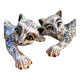 Bouquetieres Zoomorphes Chats Desvres peints Mains