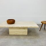 Rectangular travertine coffee table