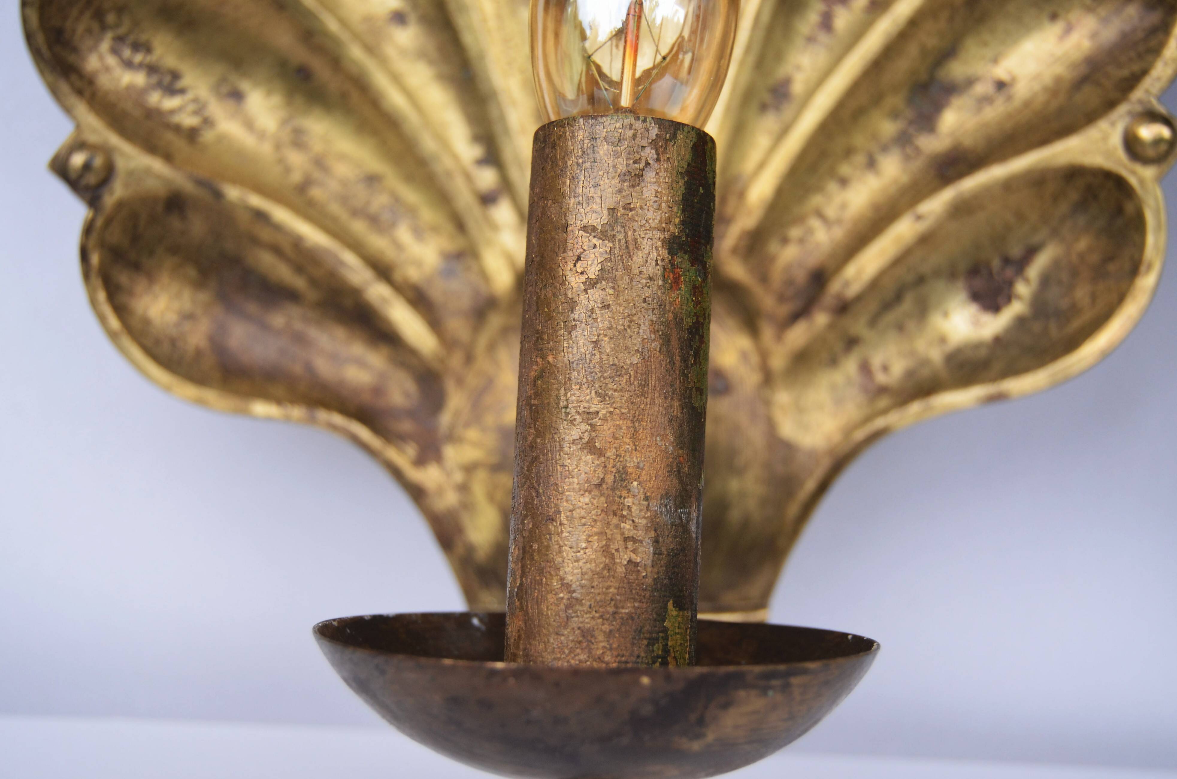 Appliques murales suédoises conçues par a.W. Borgh, coquillages de Jonkoping, Scandinavie