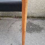 6 scandinavian black and beech chairs