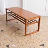 Geometric teak coffee table