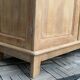Solid raw oak school glass cabinet 1950