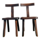 Paire de chaises rustiques en T, orme massif Aranjou,