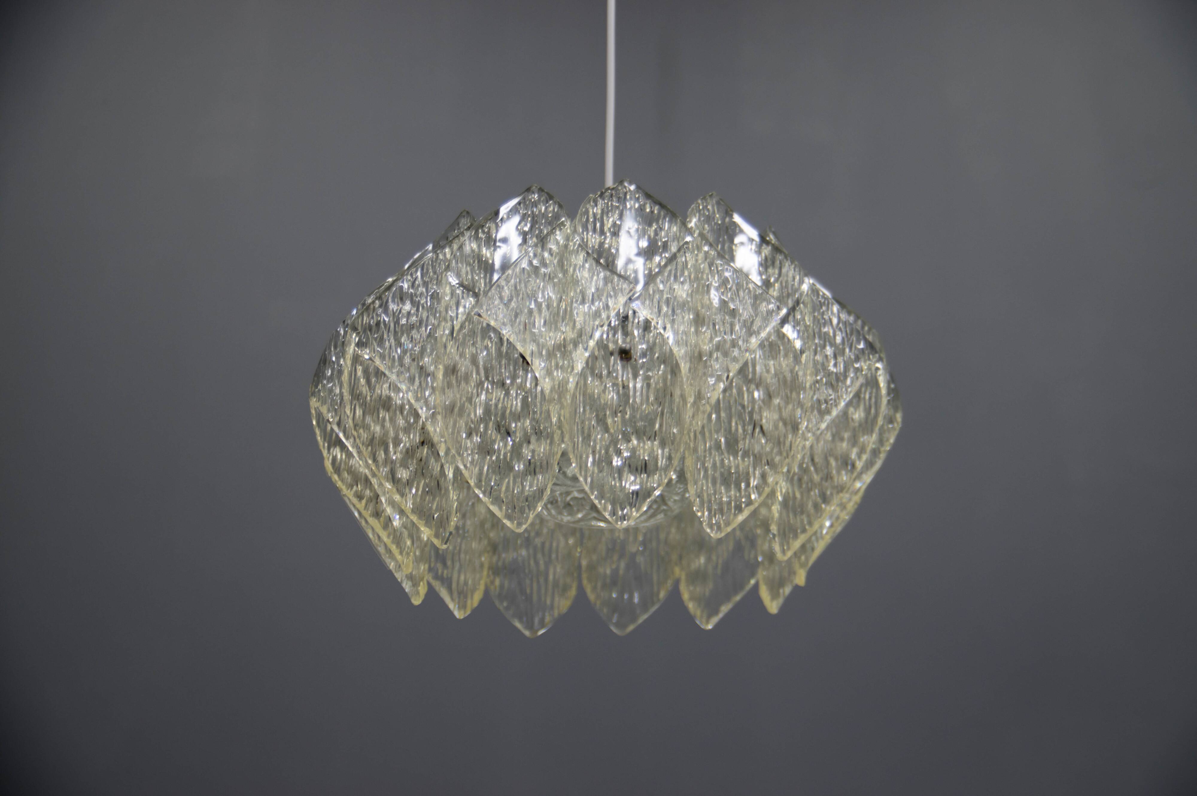 Mid-Century Resin and Glass Pendant, 1960s