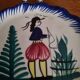Old Breton ceramic plaque to hang in Quimper faience.