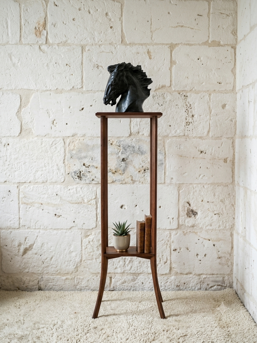 Large Art Deco plant stand H140 solid oak
