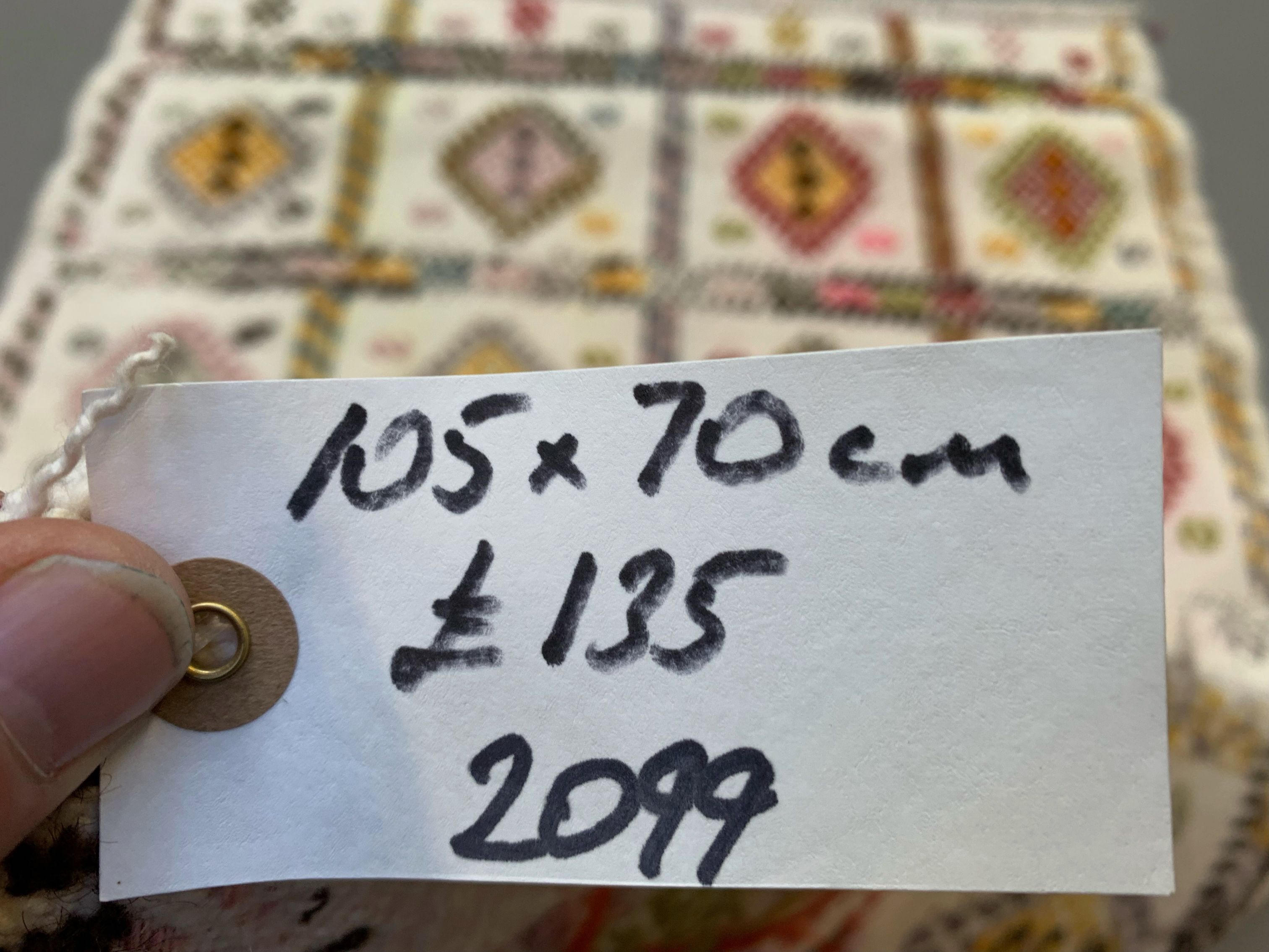 Small Vintage Turkish Kilim Rug 105x70 cm Wool Kelim