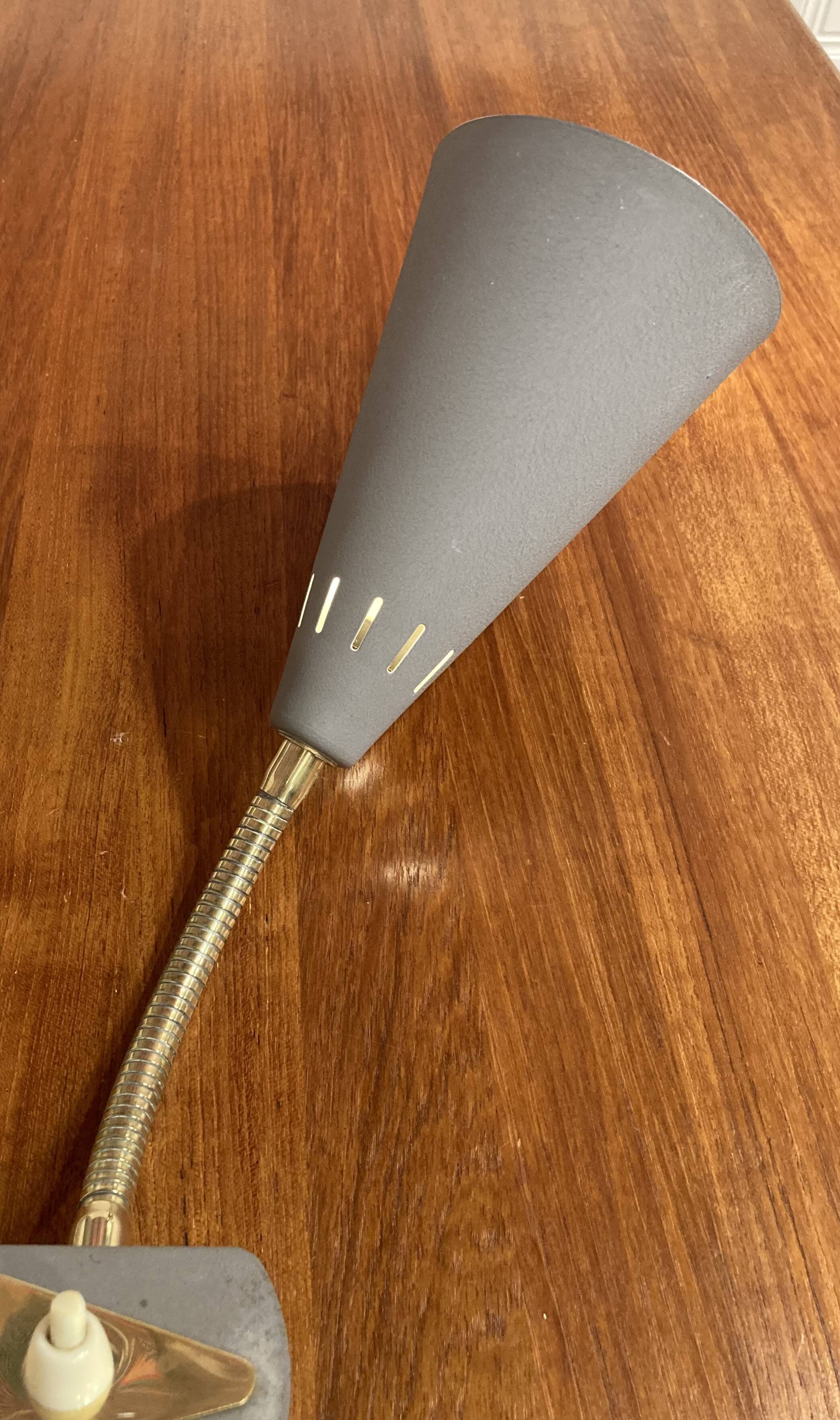 Double metal wall lamp, Scandinavian design 1950.