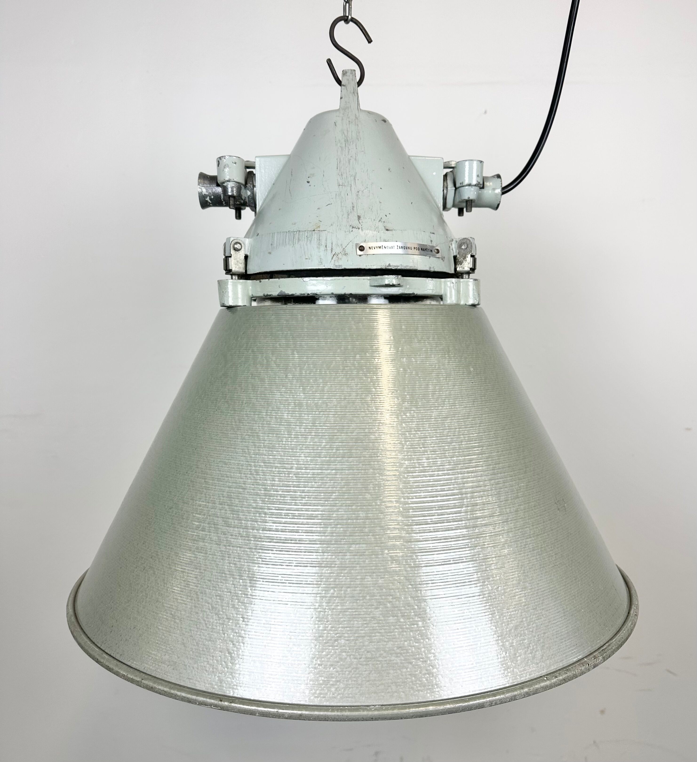 Industrial explosion proof lamp with aluminium shade from Elektrosvit, 1970s