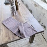 XL farmhouse table in solid oak, brutalist style, 20th century.