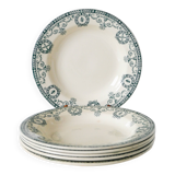 Set of 6 deep plates in Terre de Fer, Salins model "Cambacéres" 19th century