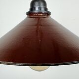 Industrial Dark Red Enamel Factory Pendant Lamp, 1960s