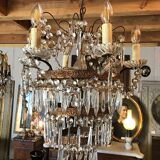 Chandelier with crystal pendants with seven lights, Louis XVI style