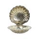 Vintage Argent Plaqué Shell Beurrier Caviar Holder Verre Marqué