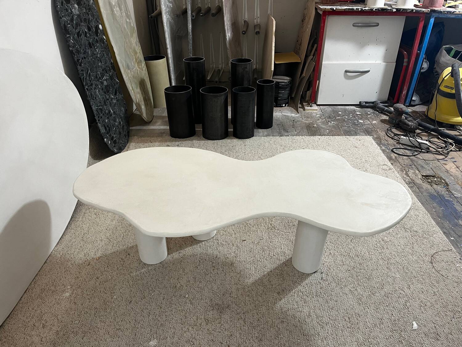 Waxed concrete coffee table