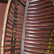 Empire style mahogany cradle with a swan neck, shaped like a cradle, circa 1810