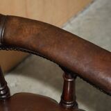 Victorian antique leather captain's chair