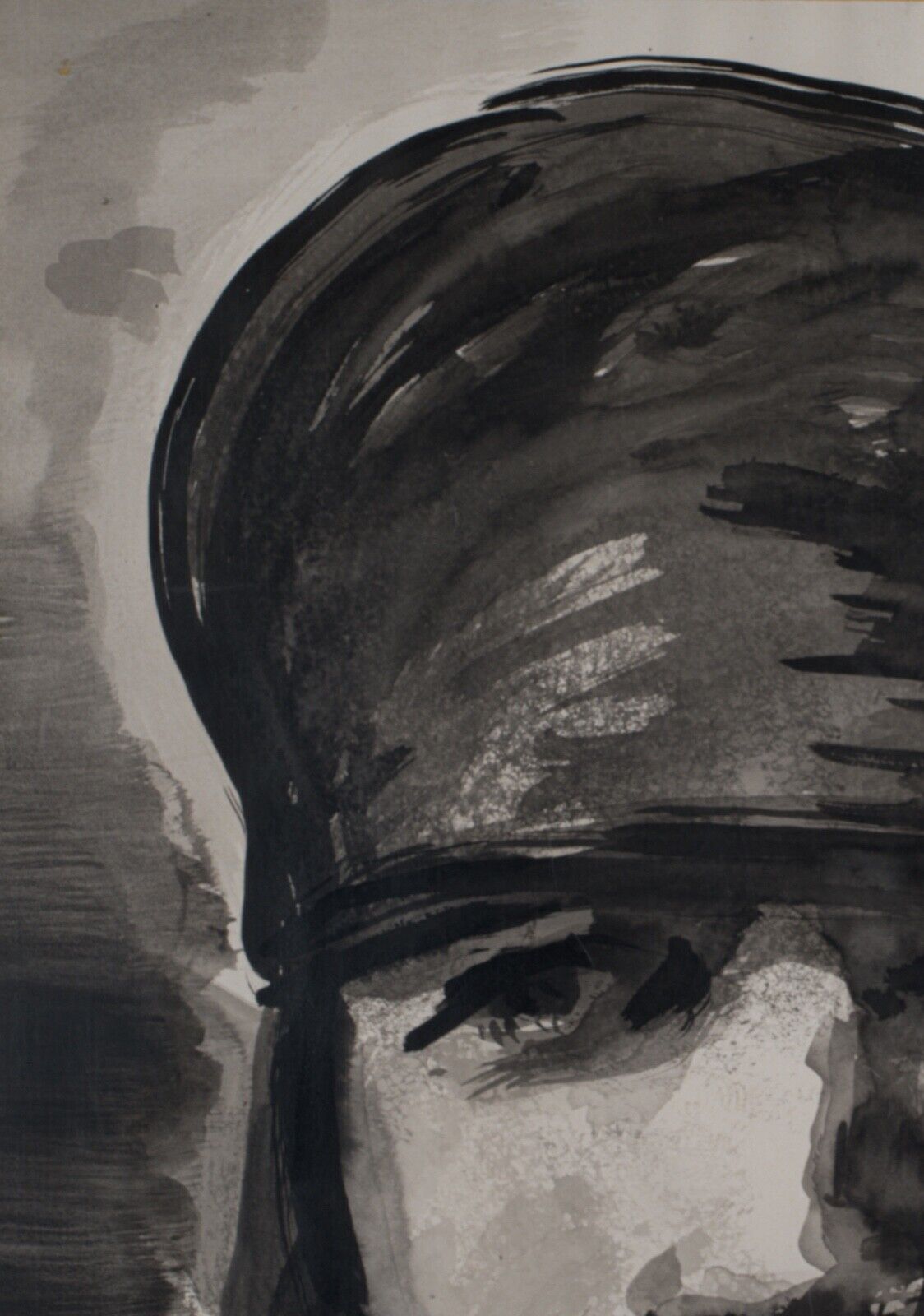 Gouache by Miuiu Muier Portrait of Bedouin Sahara XXth