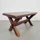 Brutalist Oak Cross Leg Coffee Table, Spain, 1930s