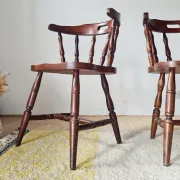 Lot de 4 Chaises Bistrot Western en Bois Massif