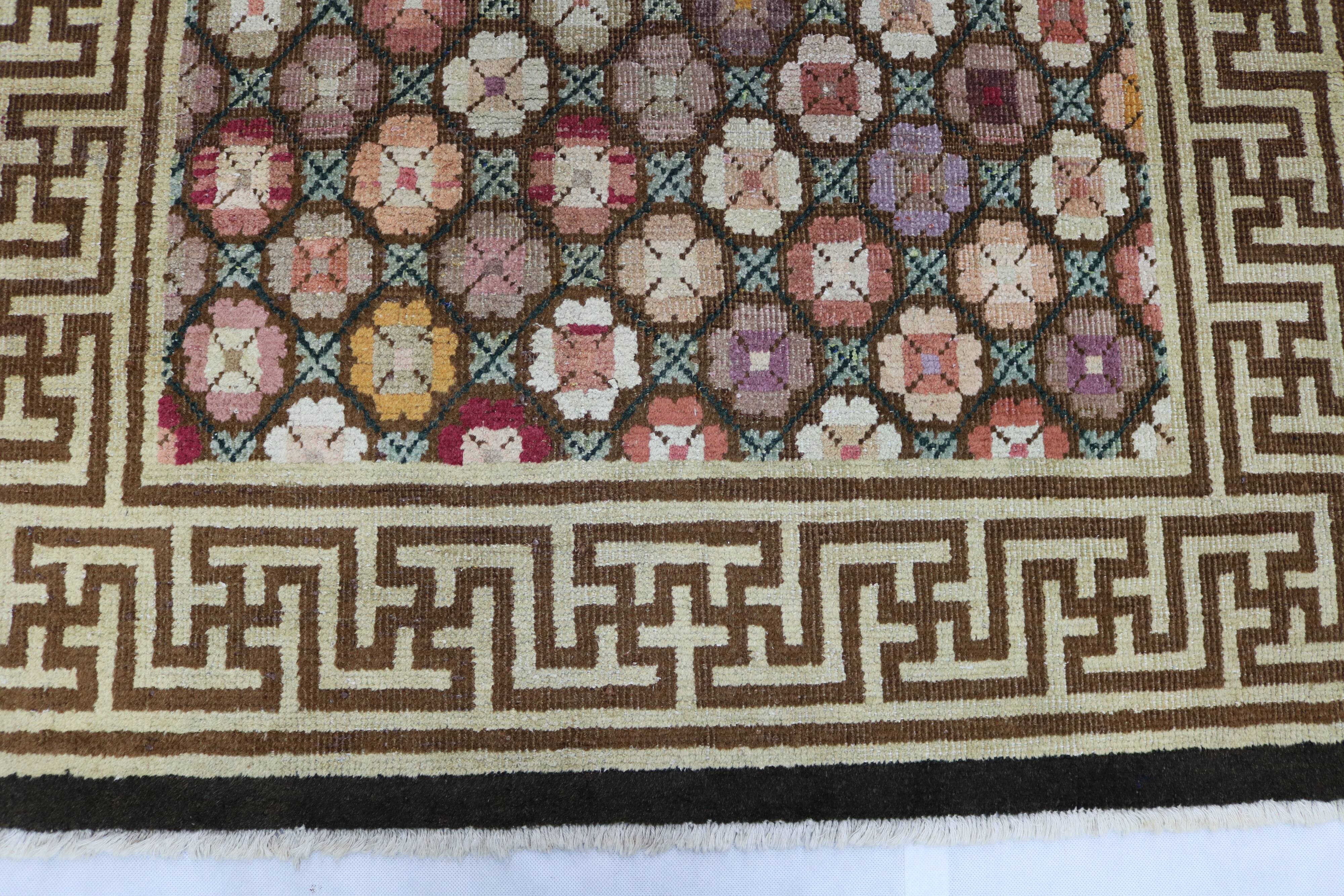 Antique handmade chinese ningxia rug
