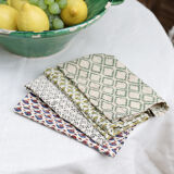 Tablecloth and linen towels upcycled mismatched patterns