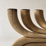 Scandinavian wooden candle holder, Denmark 1970s.