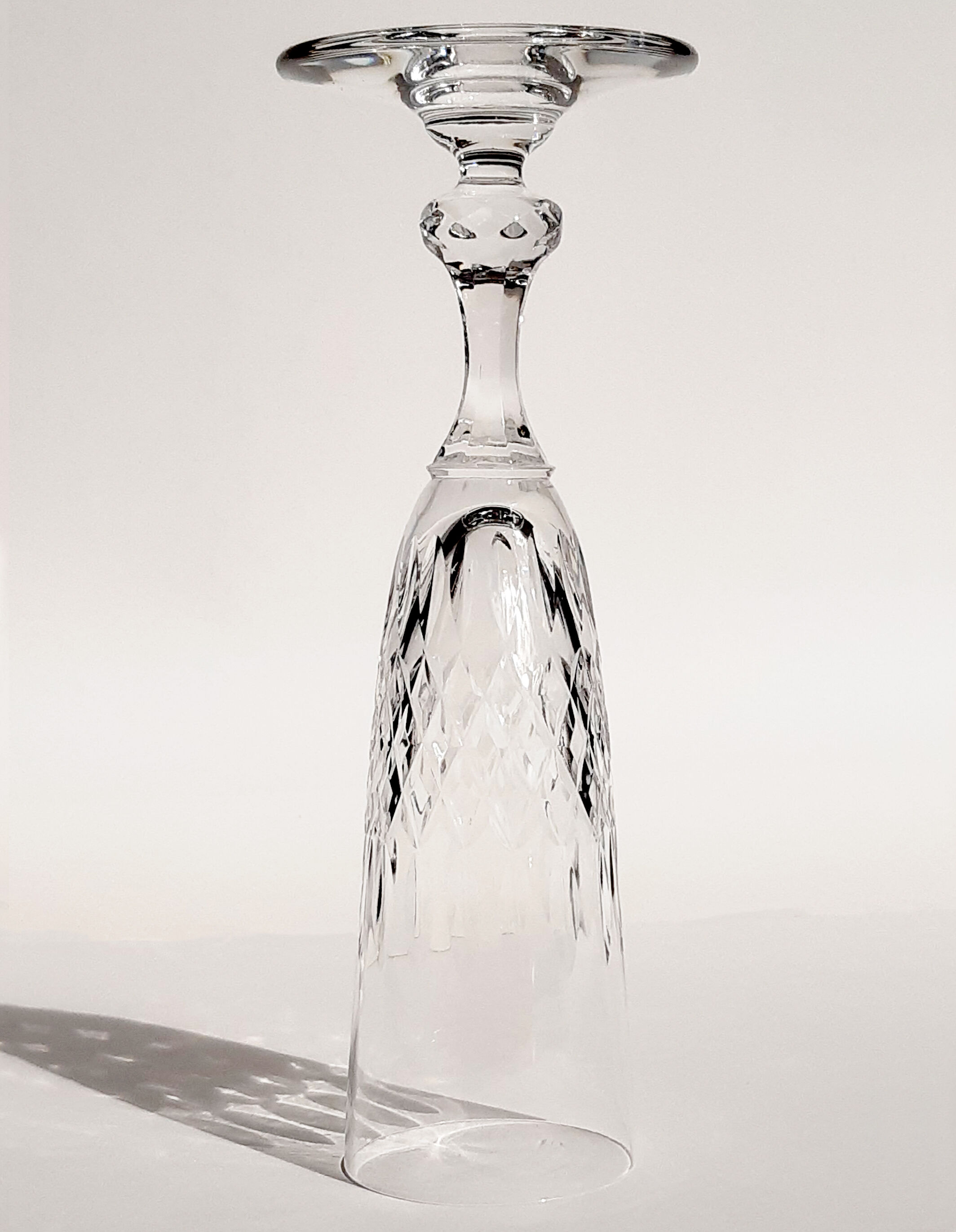 11 champagne flutes on foot in crystal saint louis collection messina model of 1973. stamped